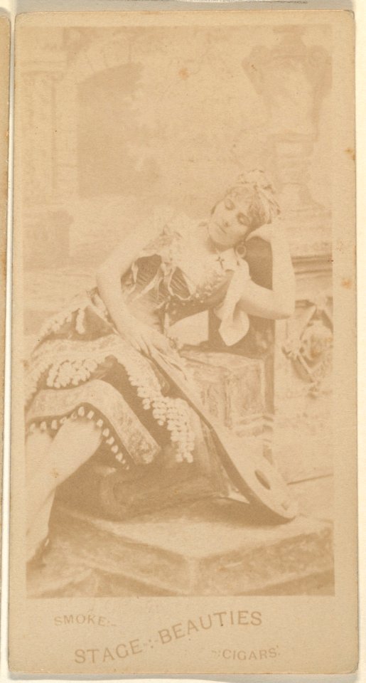 Actress reclining on chair, from the Actresses series (N666) to promote Stage Beauties Cigars MET DPB869840