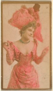 Actress wearing elaborate plumed hat, from the Actresses series (N668) MET DPB869916