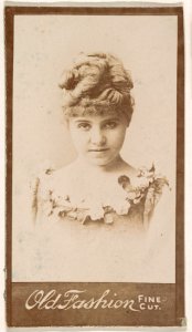 Actress wearing dress with floral neckline, from the Actresses series (N664) promoting Old Fashion Fine Cut Tobacco MET DPB869546