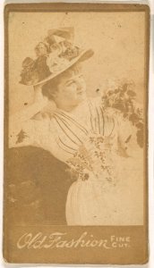 Actress wearing floral hat, from the Actresses series (N664) promoting Old Fashion Fine Cut Tobacco MET DPB869668