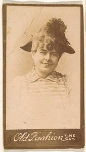 Actress wearing feathered hat, from the Actresses series (N664) promoting Old Fashion Fine Cut Tobacco MET DPB869547
