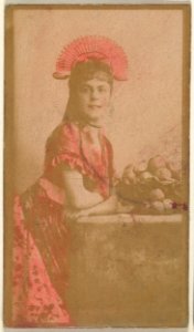 Actress wearing fan-shaped headpiece, from the Actresses series (N668) MET DPB869919