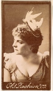 Actress wearing feathered headpiece, from the Actresses series (N664) promoting Old Fashion Fine Cut Tobacco MET DPB869748