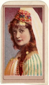 Actress wearing fez with attached veil, from the Actresses series (T176) issued by Sweet Caporal Cigarettes MET DP842616