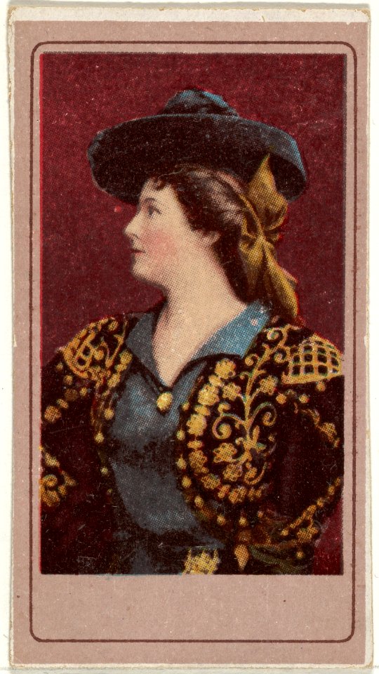 Actress wearing elaborate gold decorated jacket, from the Actresses series (T176) issued by Sweet Caporal Cigarettes MET DP842603