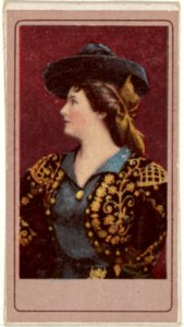 Actress wearing elaborate gold decorated jacket, from the Actresses series (T176) issued by Sweet Caporal Cigarettes MET DP842603