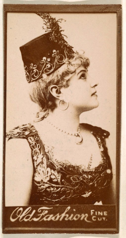 Actress wearing feathered bodice, from the Actresses series (N664) promoting Old Fashion Fine Cut Tobacco MET DPB869479