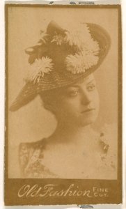 Actress wearing floral hat, from the Actresses series (N664) promoting Old Fashion Fine Cut Tobacco MET DPB869475