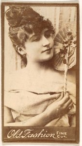 Actress with fan, from the Actresses series (N664) promoting Old Fashion Fine Cut Tobacco MET DPB869536