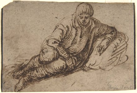 A Reclining Peasant (recto); Study of a Young Man (verso) MET DP801215