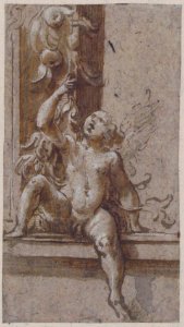 A Putto Seated on a Frame MET 2008.334.2