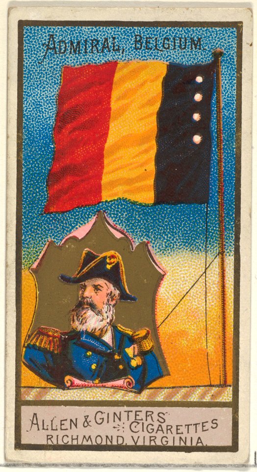 Admiral, Belgium, from the Naval Flags series (N17) for Allen & Ginter Cigarettes Brands MET DP834902