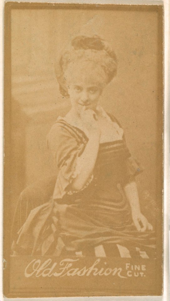 Actress with finger held to lips, from the Actresses series (N664) promoting Old Fashion Fine Cut Tobacco MET DPB869620