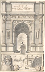 A Reconstruction of the Arch of Titus (above) and a View of the Ruins (below) MET DP800284
