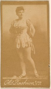 Actress standing with hands behind back, from the Actresses series (N664) promoting Old Fashion Fine Cut Tobacco MET DPB869795