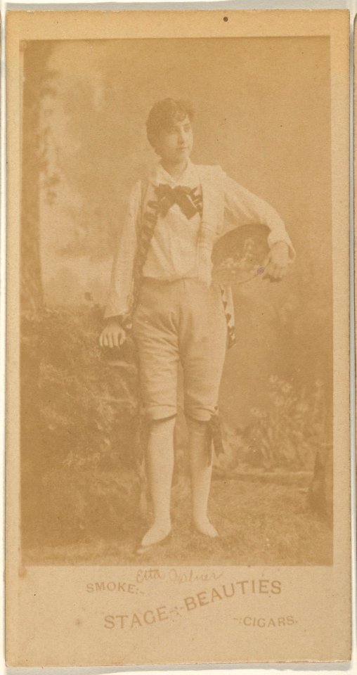 Actress standing with hat on hip, from the Actresses series (N666) to promote Stage Beauties Cigars MET DPB869846