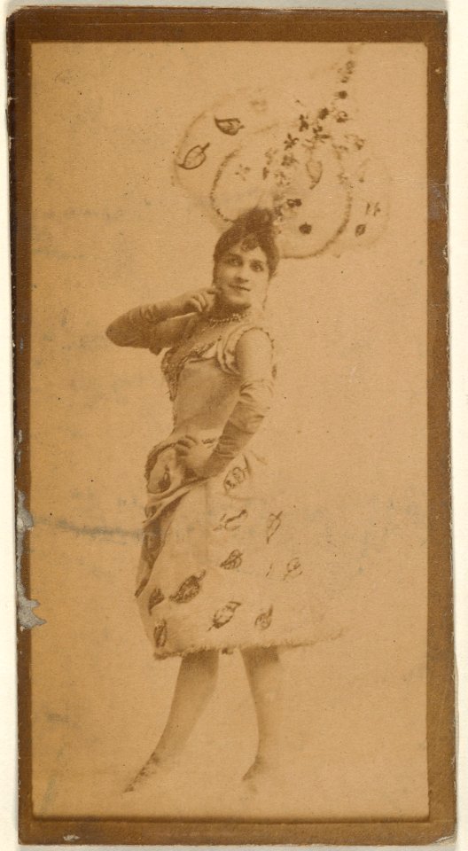 Actress wearing costume with elaborate headpiece, from the Actresses series (N668) MET DPB869986