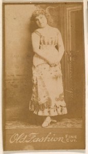 Actress standing with hands clasped at waist, from the Actresses series (N664) promoting Old Fashion Fine Cut Tobacco MET DPB869724