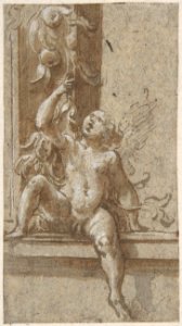 A Putto Seated on a Frame MET DP807865
