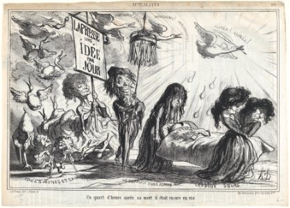 A quarter of an hour after his death, he was still living, from 'News of the day,' published in Le Charivari, February 20, 1866 MET DP877449