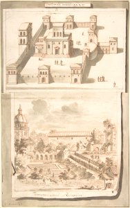 A Reconstruction of the Thermae of Novitian (above) and a View of the Ruins (below) MET DP800339