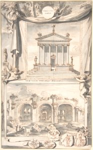 A Reconstruction of the Templum Pacis (above) and a View of the Ruins (below) MET DP800356