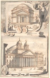 A Reconstuction of the Pantheon (above) and a View of its Appearance Around 1700 (below) MET DP800266