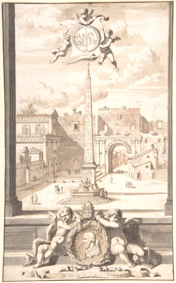 A Reconstruction of a View of the Obelisk at the Entrance of the Via Flaminia MET DP800282