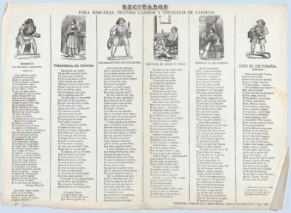 A recital sheet featuring different characters for use at social gatherings MET DP875762