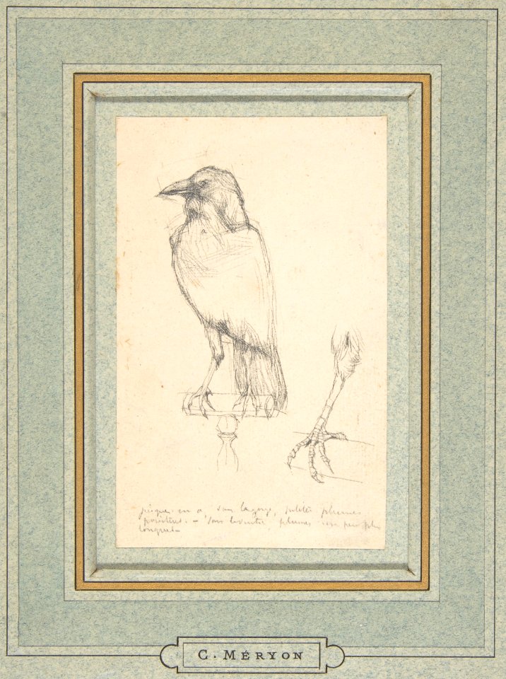A Raven Perched on a Rail MET DP807605