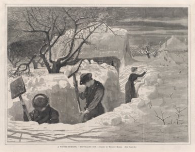 A Winter Morning – Shovelling Out – Drawn by Winslow Homer (Every Saturday, Vol. II, New Series) MET DP875245