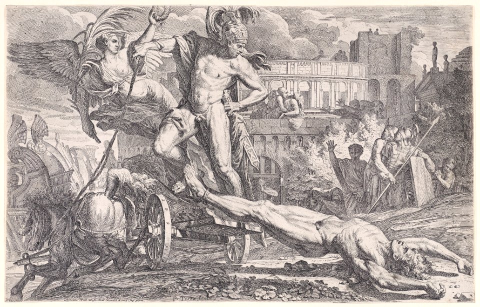 Achilles dragging the body of Hector around the walls of Troy Met DP888749