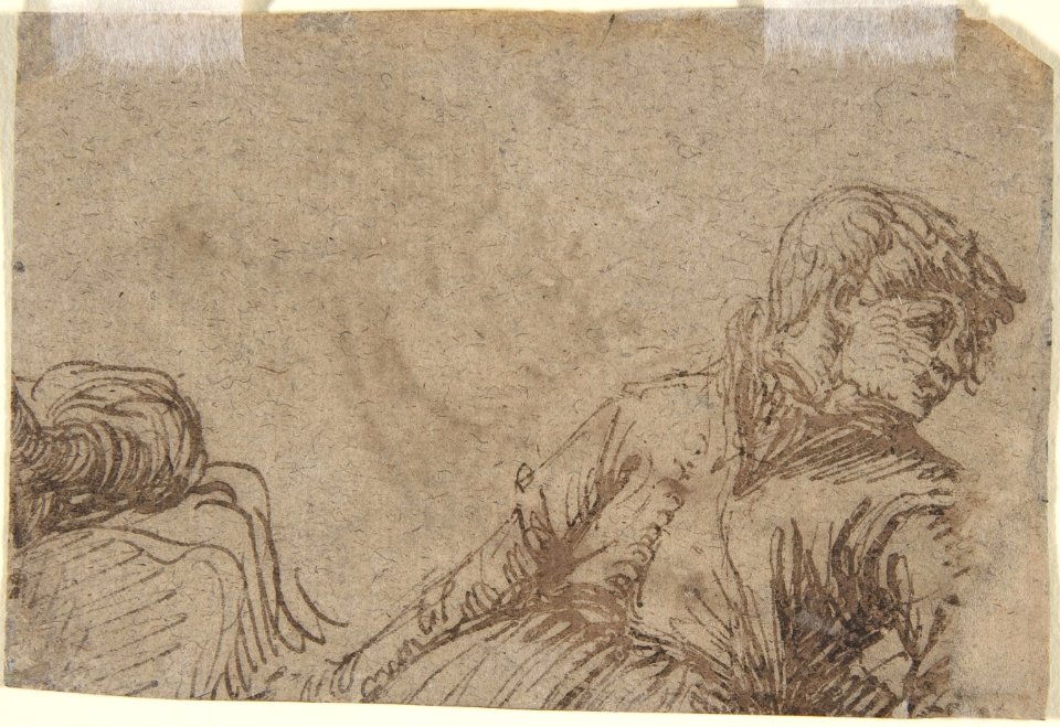 A Reclining Peasant (recto); Study of a Young Man (verso) MET DP801216