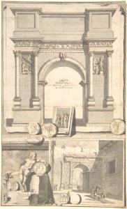 A Reconstruction of the Arch of Domitian (above) and View the Ruins (below) MET DP800346
