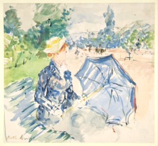 A Woman Seated at a Bench on the Avenue du Bois MET DP807732