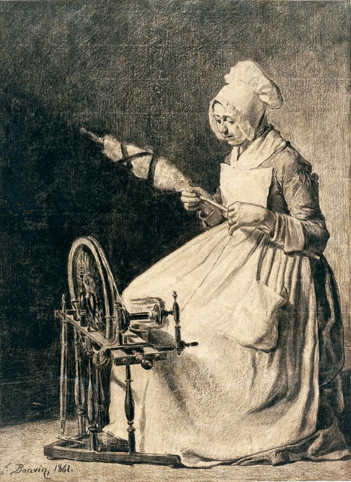 A Woman Spinning Flax MET 2000.515
