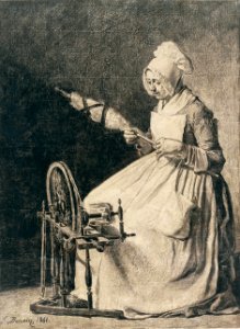 A Woman Spinning Flax MET 2000.515