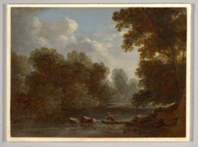 A Wooded River Landscape with a Fisherman in a Boat MET DP822498