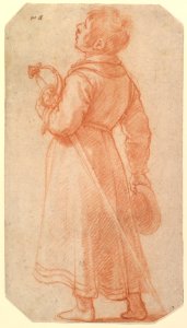 A Young Boy Seen from Behind, holding a sword and cap MET DP821243