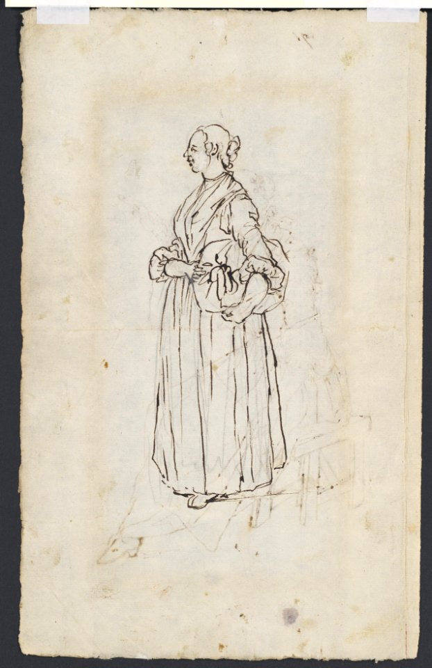 A Woman Spinning (recto); A Woman Holding a Bundle (verso) MET DP103059
