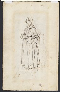 A Woman Spinning (recto); A Woman Holding a Bundle (verso) MET DP103059