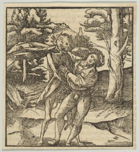 A Young Man Seized by Death, from Hymmelwagen auff dem, wer wol lebt... MET DP849949