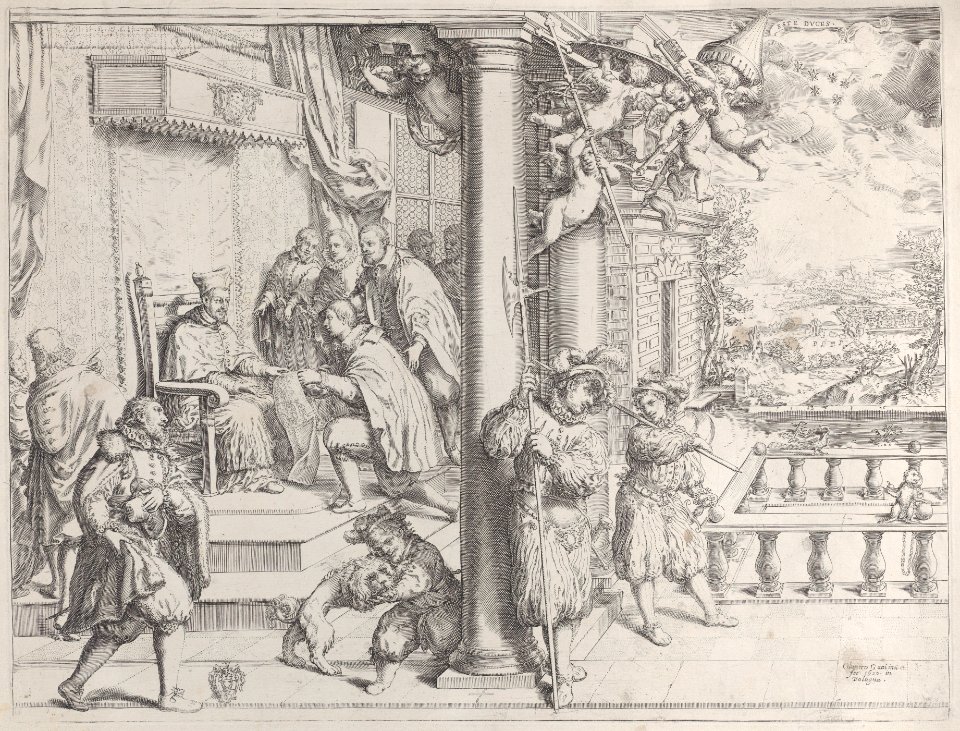 A Young Man Presenting his Thesis to Cardinal Aldobrandini Met DP885655