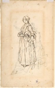 A Woman Spinning (recto); A Woman Holding a Bundle (verso) MET DP809074