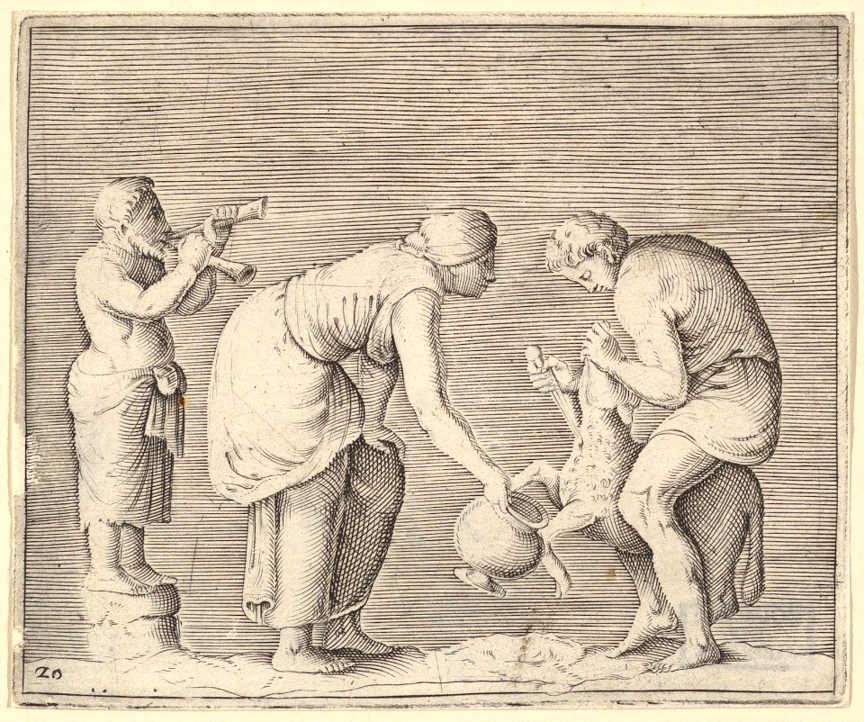 A Woman Collecting Blood from a Sheep MET DP819667