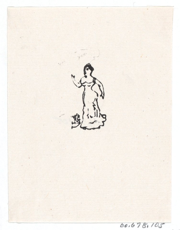 A woman in an evening gown raising her right hand MET DP869514