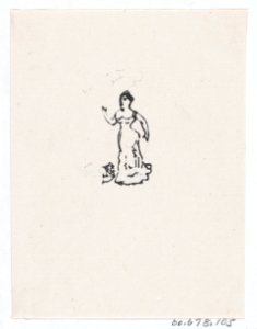 A woman in an evening gown raising her right hand MET DP869514