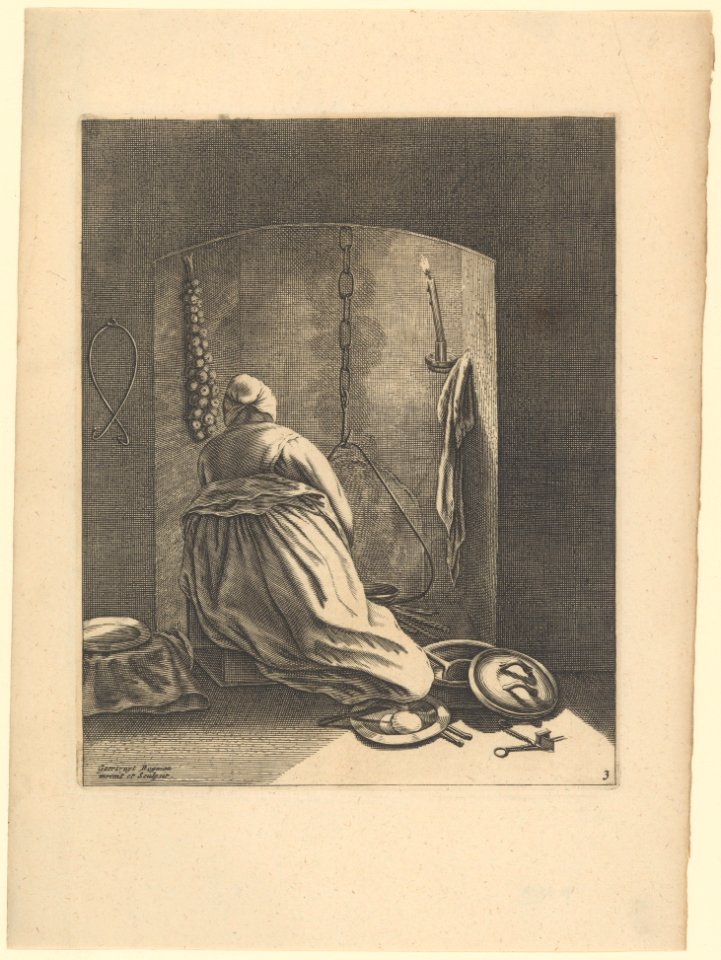 A Woman Cooking, Plate 3 from Five Feminine Occupations MET DP214890