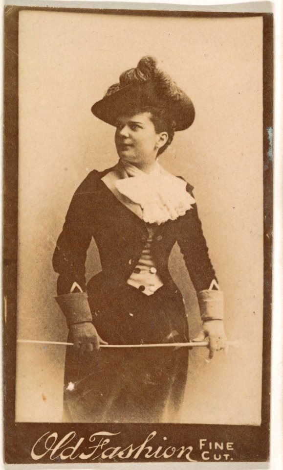 Actress holding riding crop, from the Actresses series (N664) promoting Old Fashion Fine Cut Tobacco MET DPB869630