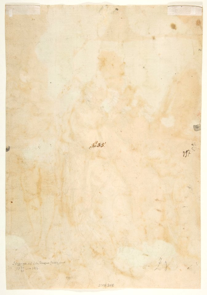 A Woman at her Toilet with a Maid, a Boy, a Dog and a Young Soldier; verso- A Sketch for a Similar Composition MET DP812691